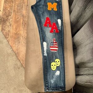 Patchwork, Appliqué, Paint Men's Jeans - Y2K Size 34